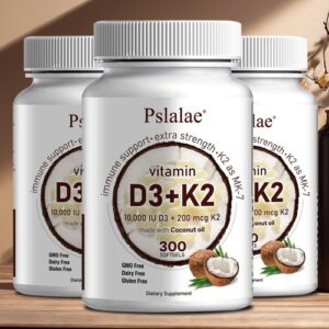 維生素 D3+K2 MK7 10000 IU - 強骨骼, 免疫支持 - 使用椰子油